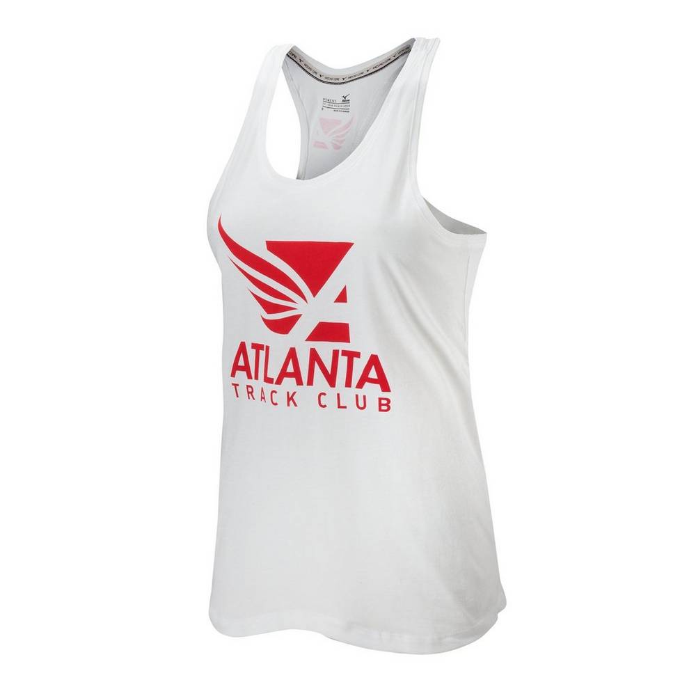 Camisolas de Alças Mizuno Running Atlanta Track Club Sport - Mulher - Branco - FDLHW6209